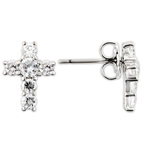 Rhodium Cross Earrings | CozyCouture® - Stringspeed