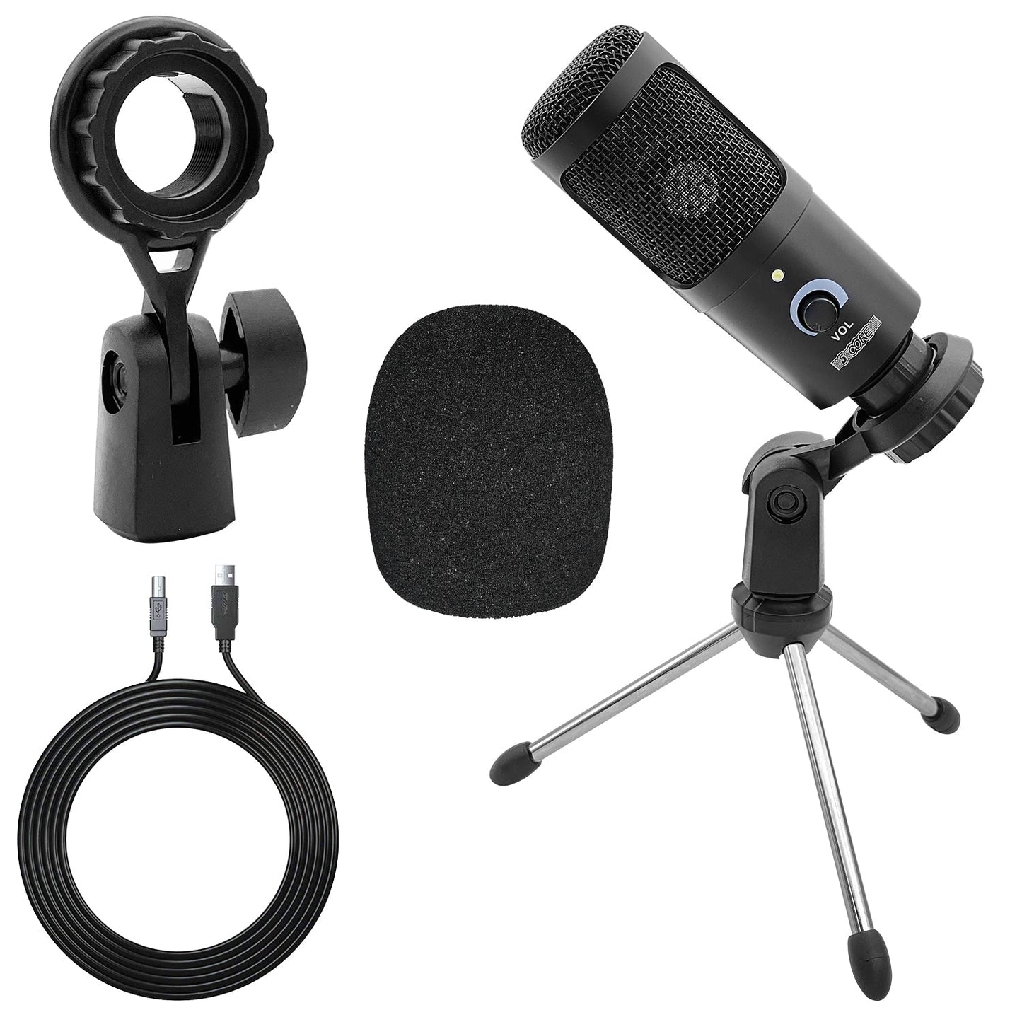 Recording Microphone Podcast Bundle w Condenser Mic | EastTone® - Stringspeed