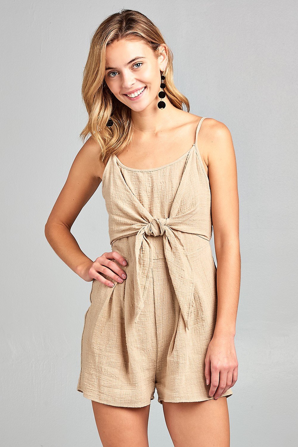 Front Tie Tank Romper with Open back | CozyCouture® - Stringspeed