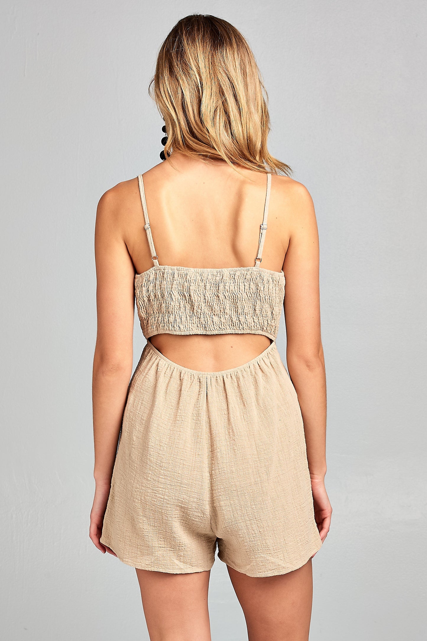 Front Tie Tank Romper with Open back | CozyCouture® - Stringspeed