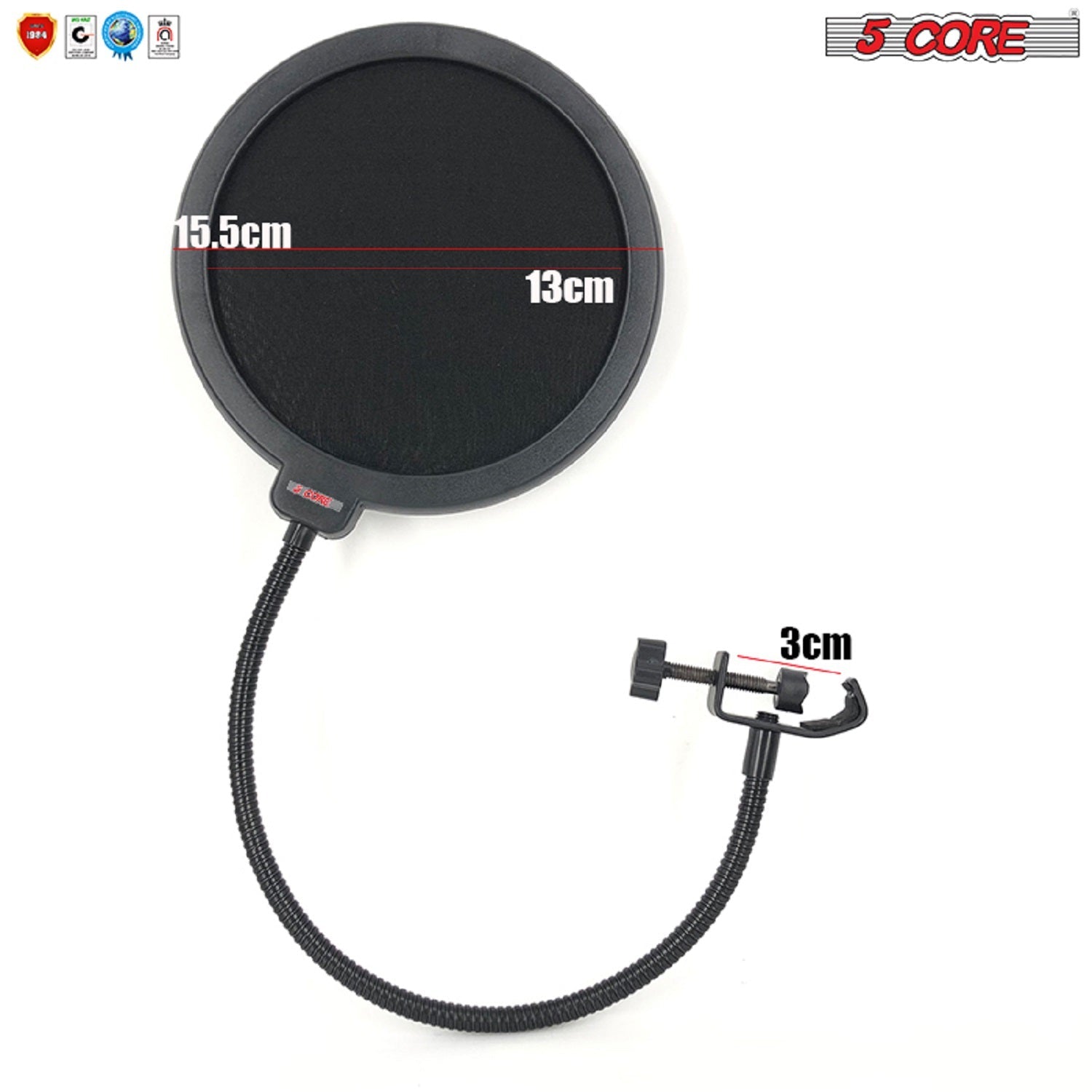 5 Core Professional Microphone Pop Filter Shield Compatible Dual - Stringspeed