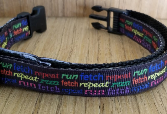 Collar/ Small/ Run Fetch Repeat | PetPals® - Stringspeed