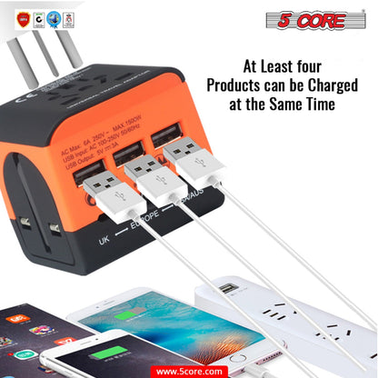 Multi Plug Travel Adapter Wall Plug 3/4 USB Cube | TechTonic® - Stringspeed