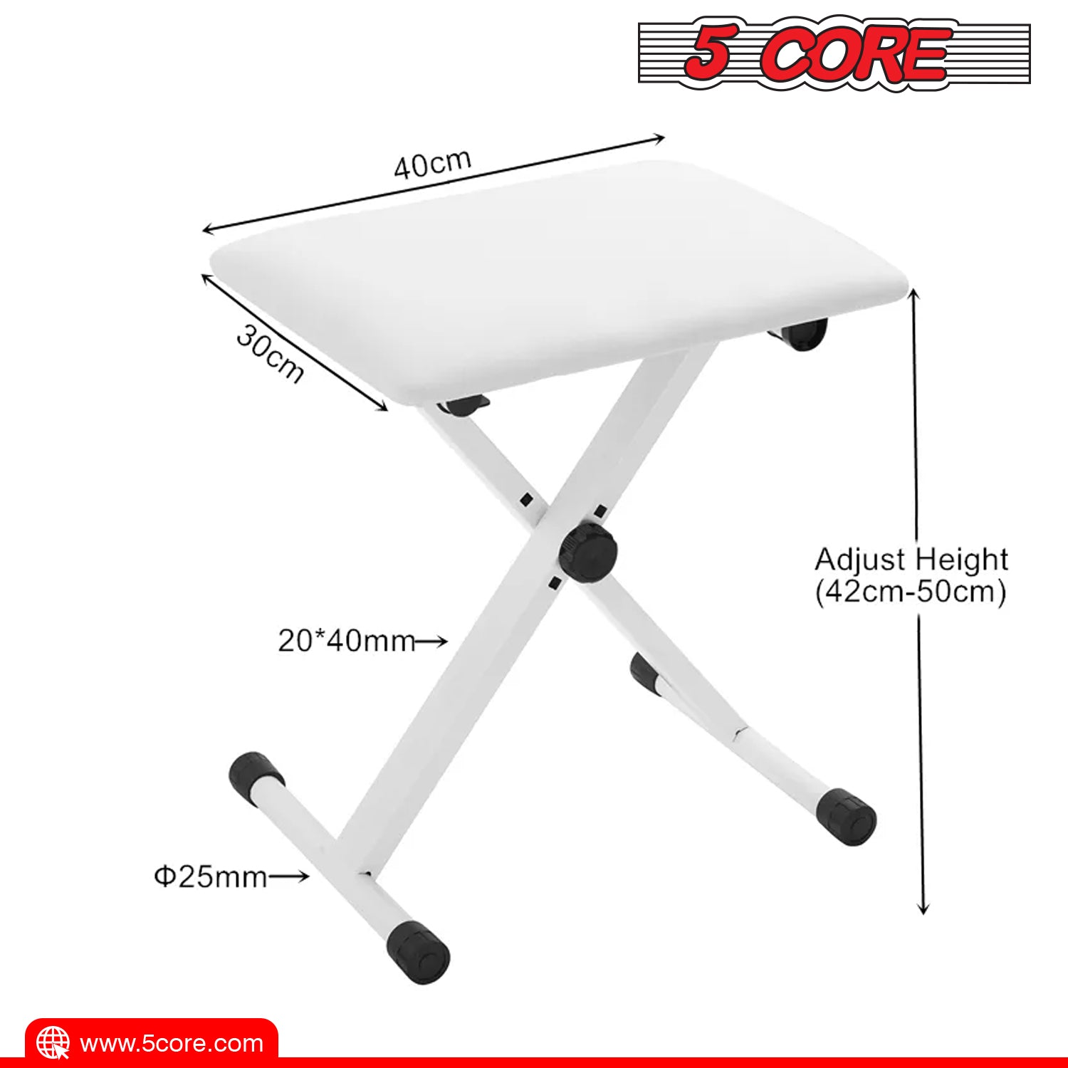 Portable Adjustable Padded Keyboard Stool | EastTone® - Stringspeed