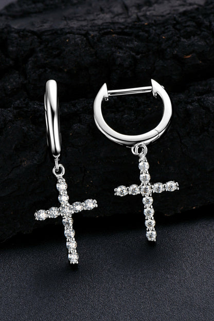 Moissanite Cross Earrings | CozyCouture® - Stringspeed