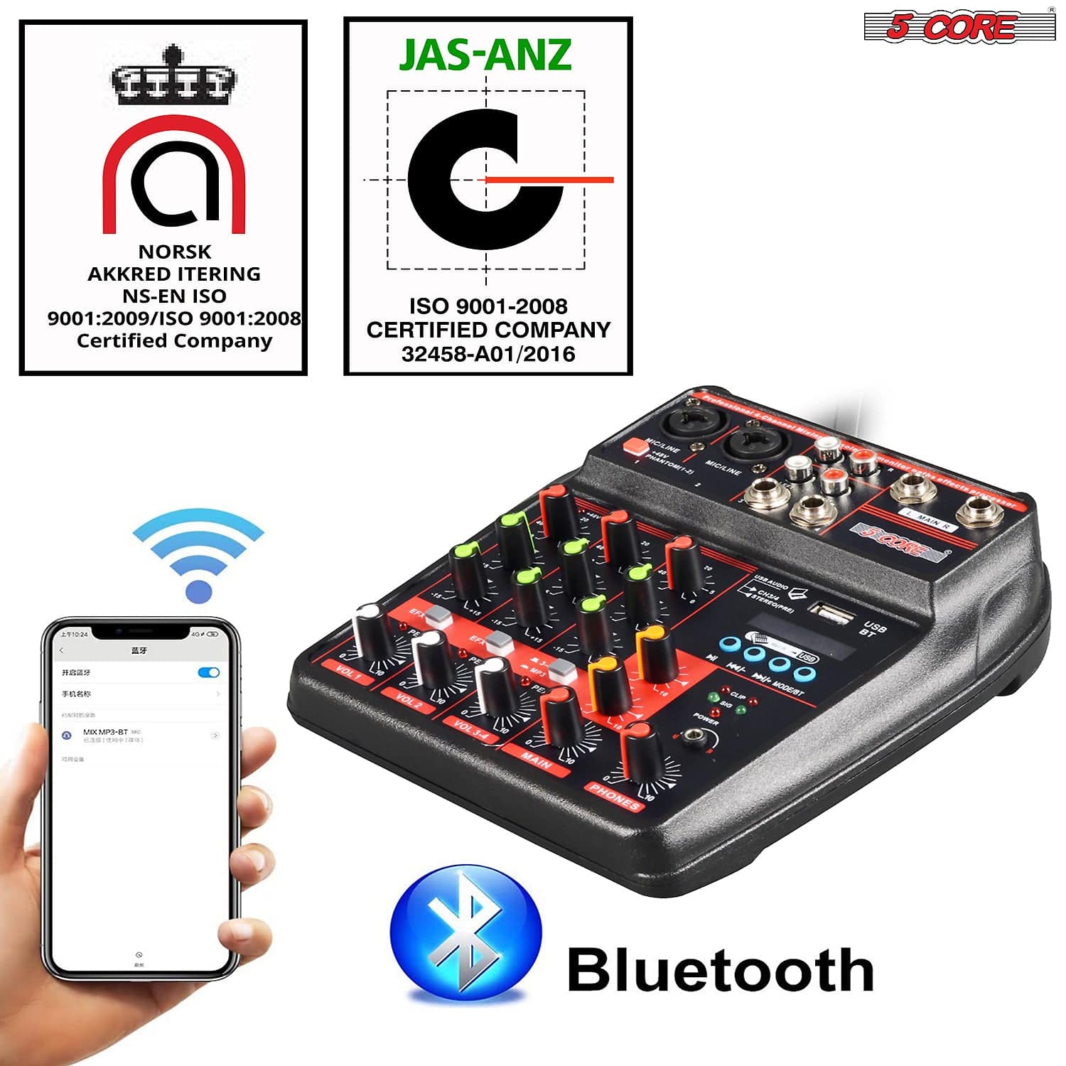 4 Channel Mini Audio Mixer | EastTone® - Stringspeed