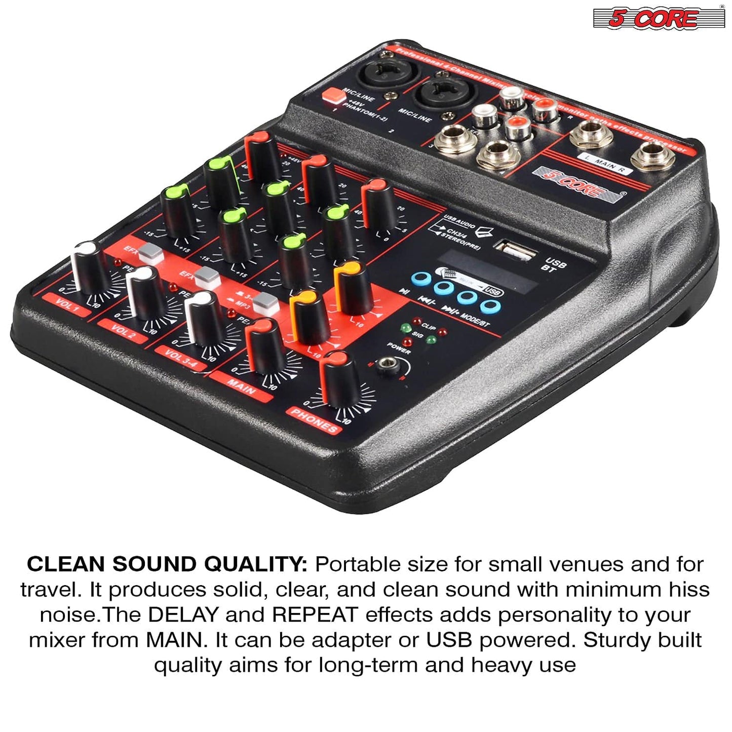 4 Channel Mini Audio Mixer | EastTone® - Stringspeed