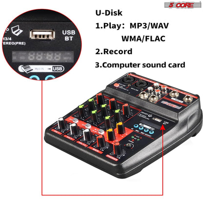 4 Channel Mini Audio Mixer | EastTone® - Stringspeed