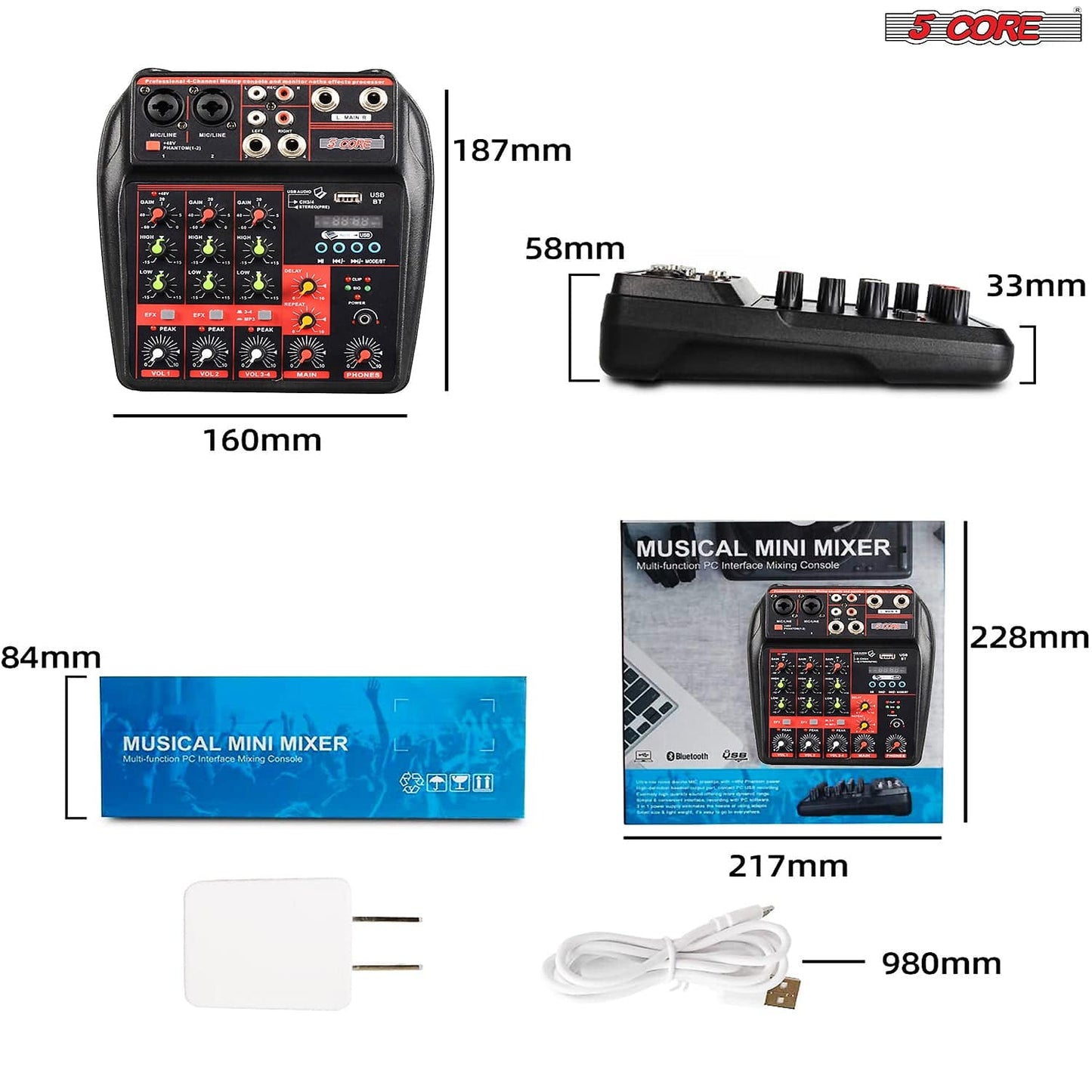 4 Channel Mini Audio Mixer | EastTone® - Stringspeed