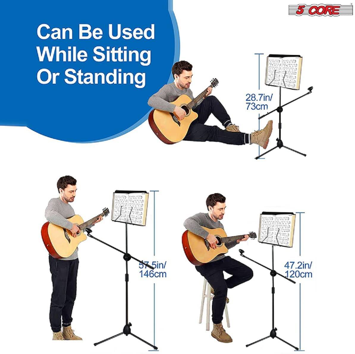 5 Core Sheet Music Stand With Mic Stand | EastTone® - Stringspeed