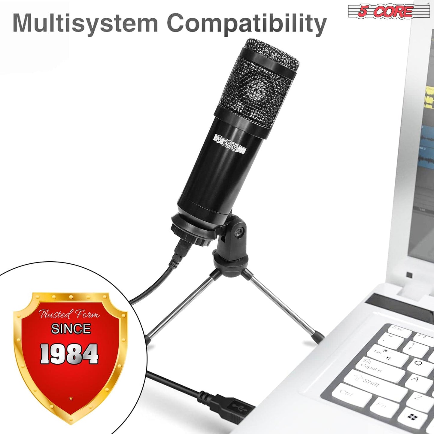 5 Core Recording Microphone Podcast Bundle • Professional Condenser | TechTonic® - Stringspeed