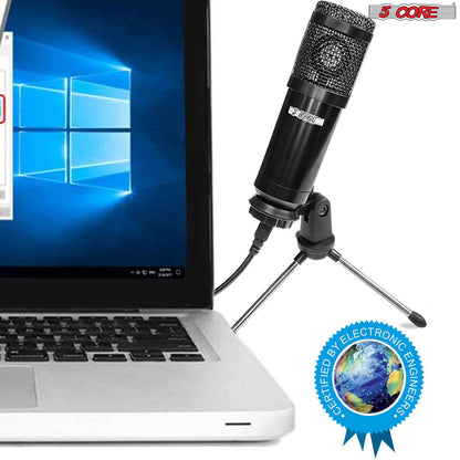 5 Core Recording Microphone Podcast Bundle • Professional Condenser | TechTonic® - Stringspeed