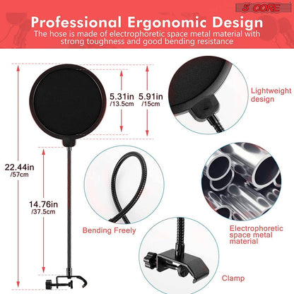 5 Core Recording Microphone Podcast Bundle • Professional Condenser | EastTone® - Stringspeed