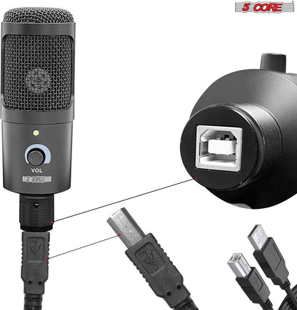 Recording Microphone Podcast Bundle w Condenser Mic | EastTone® - Stringspeed