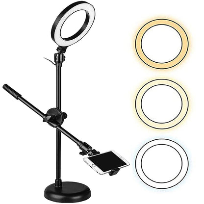 6 inch Ring Light with Cell Phone Stand Adjustable Ringlight Angle | TechTonic® - Stringspeed