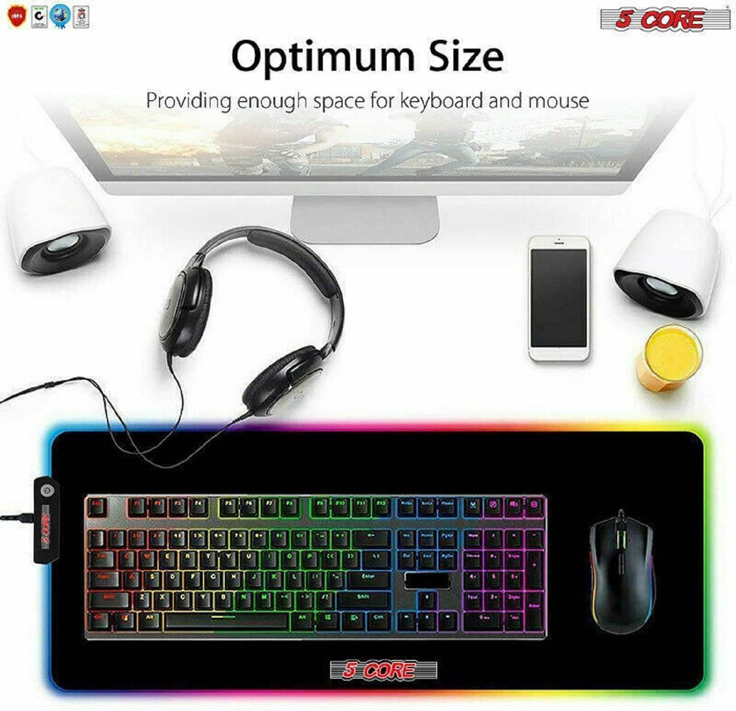 12 Light Modes RGB Mouse Pad | TechTonic® - Stringspeed