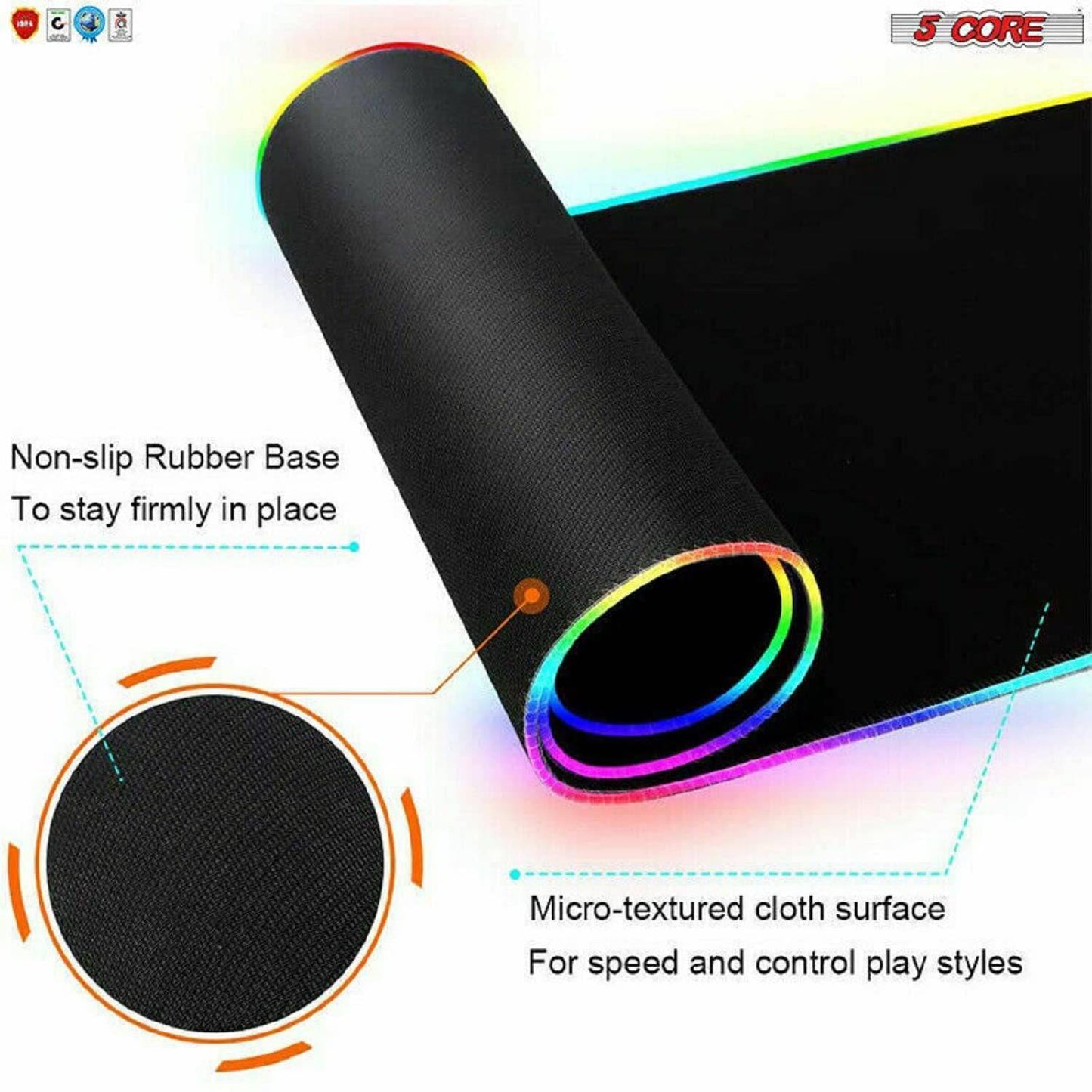 12 Light Modes RGB Mouse Pad | TechTonic® - Stringspeed