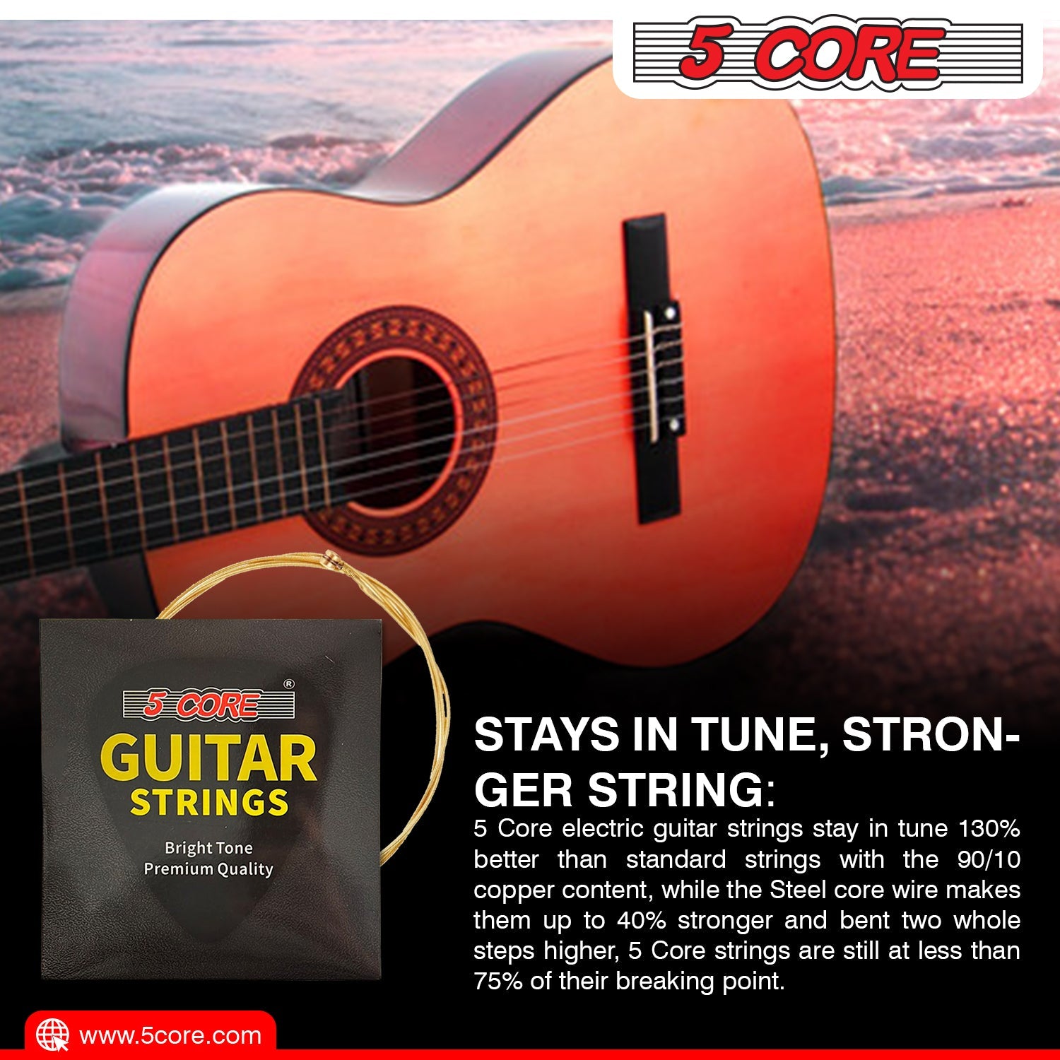 Phosphor Bronze Guitar Strings (0.010-0.047) | EastTone® - Stringspeed