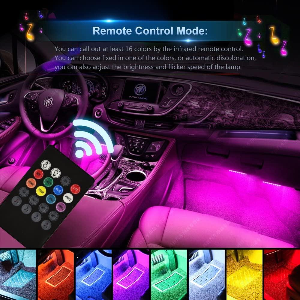 RGB Car LED Light Strips, Sound Activated with Remote Control | TechTonic® - Stringspeed