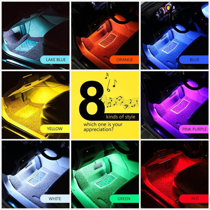 RGB Car LED Light Strips, Sound Activated with Remote Control | TechTonic® - Stringspeed