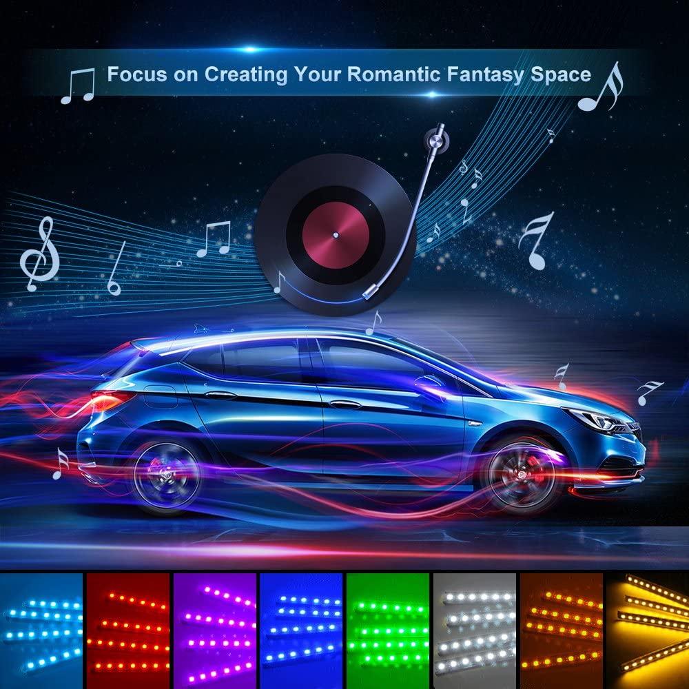 RGB Car LED Light Strips, Sound Activated with Remote Control | TechTonic® - Stringspeed