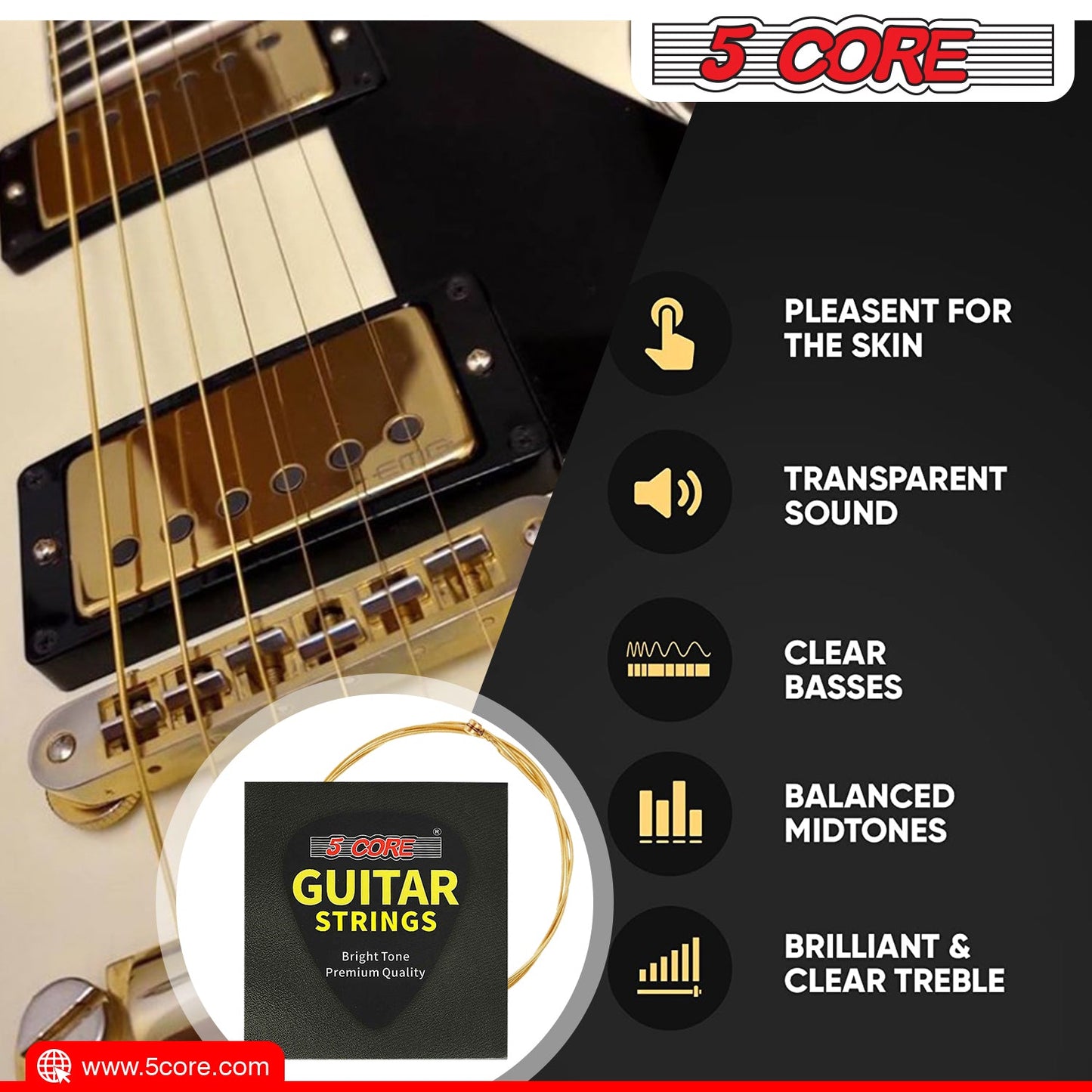 0.010-0.047 Steel Gauge Heavy Duty Guitar Strings | EastTone® - Stringspeed