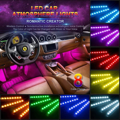 RGB Car LED Light Strips, Sound Activated with Remote Control | TechTonic® - Stringspeed