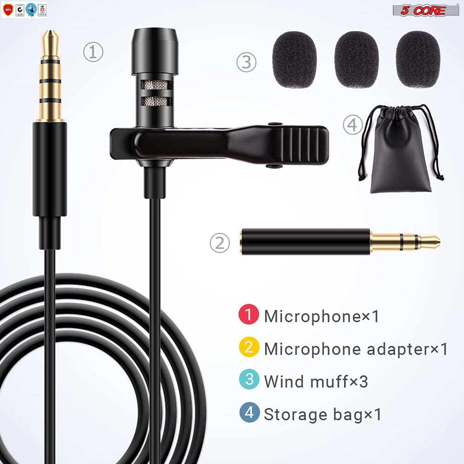 Professional Grade Lavalier Microphone Clip On | EastTone® - Stringspeed