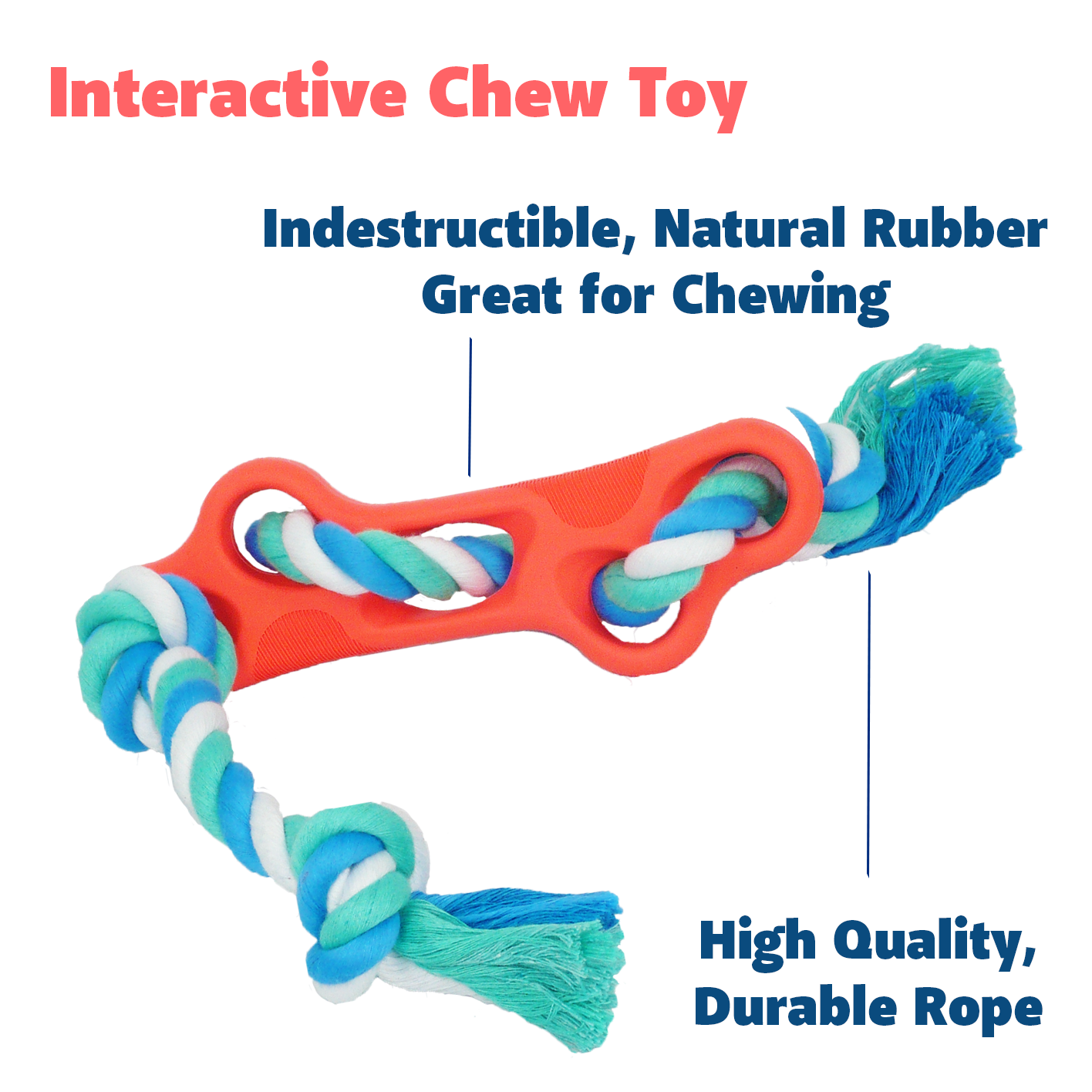 Rubber Bone with Tug Rope | PetPals® - Stringspeed