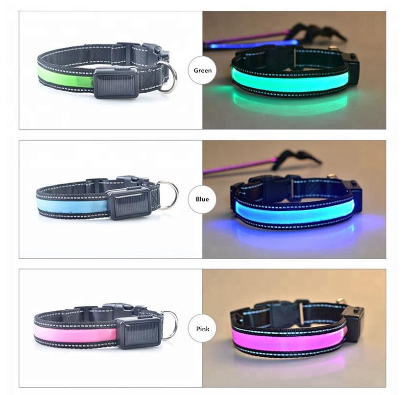 USB and Solar Charge Reflective Led Dog Collar | PetPals® - Stringspeed