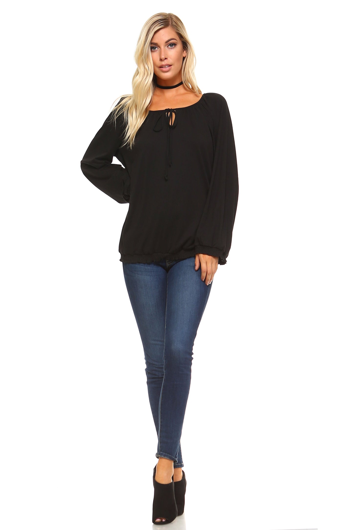 Women's Long Sleeve Peasant Top | CozyCouture® - Stringspeed