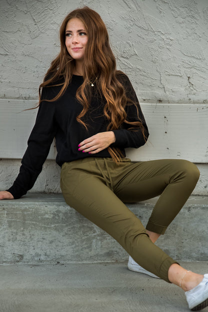 Lightweight Joggers | Olive Green | CozyCouture® - Stringspeed