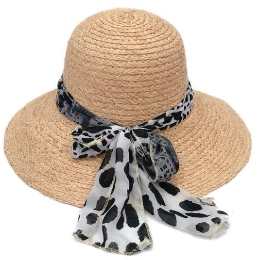 Raffia Leopard Sun Hat | CozyCouture® - Stringspeed