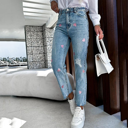 Love Print New jeans | CozyCouture® - Stringspeed