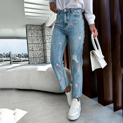 Love Print New jeans | CozyCouture® - Stringspeed