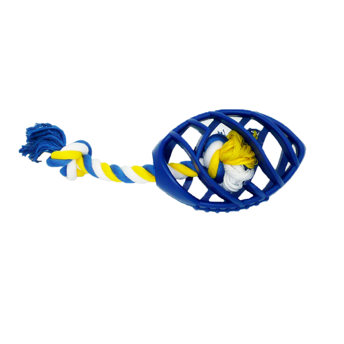 Rubber Football Dog Chew Toy with Tug Rope | PetPals® - Stringspeed