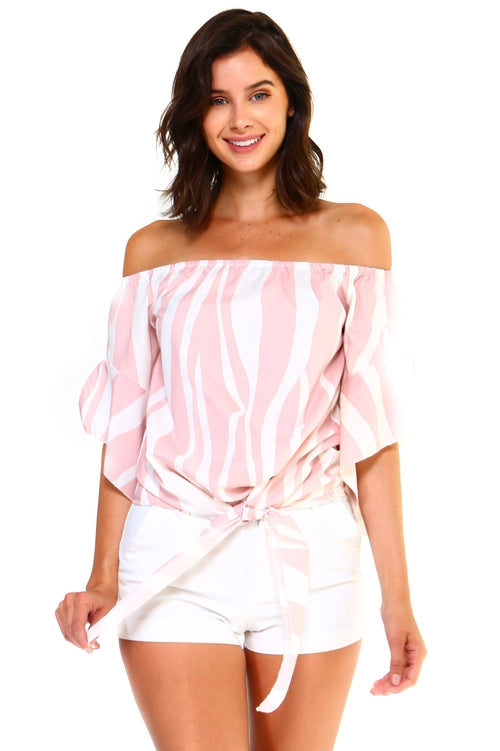 Women's Strapless Striped Bandage Blouse | CozyCouture® - Stringspeed
