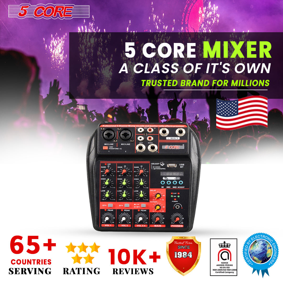 4 Channel Mini Audio Mixer | EastTone® - Stringspeed