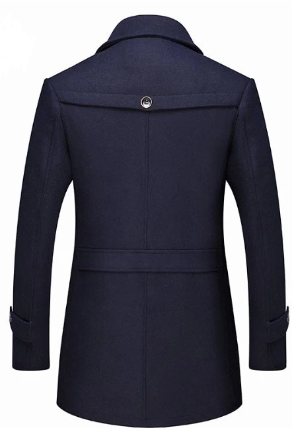Layered Collar Button Front Mid Length Coat | BespokeBrothers® - Stringspeed