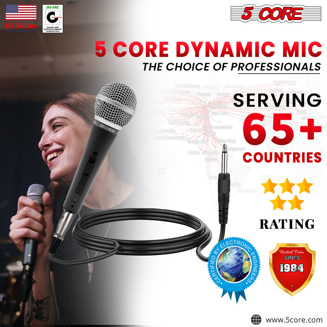 5 Core 3 Pack Dynamic Unidirectional Cardioid Microphone | EastTone® - Stringspeed