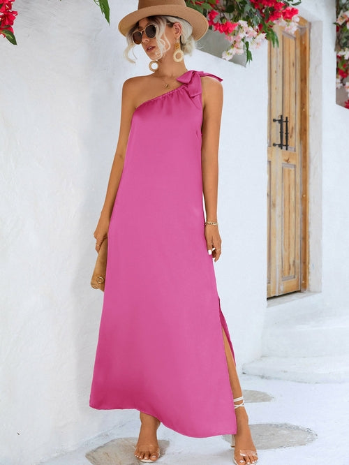 One Shoulder Tie Dress | CozyCouture® - Stringspeed