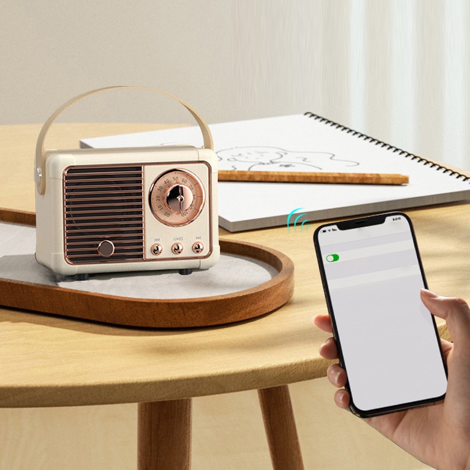Bluetooth Compact Retro Speakers with Radio - Stringspeed
