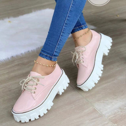 Thick Heel Flat Platform Oxford Women Shoes | CozyCouture® - Stringspeed