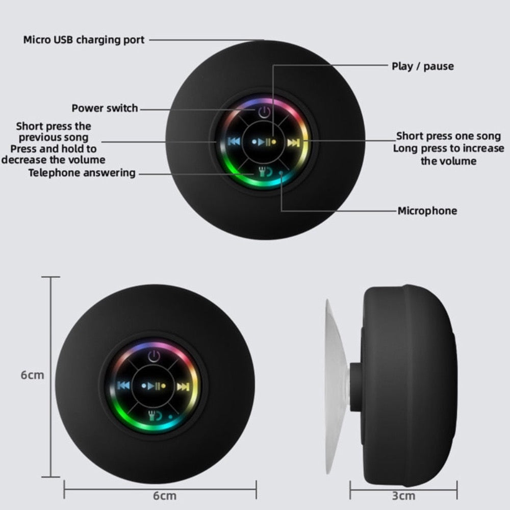 Mini Waterproof RGB Bluetooth Speaker | TechTonic® - Stringspeed
