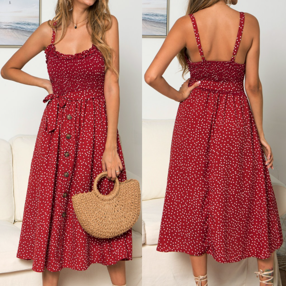 Polka Dot Maxi Dress | CozyCouture® - Stringspeed