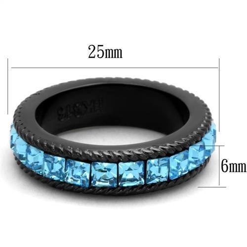 Sea Blue Black (Ion Plating) Stainless Steel Ring | CozyCouture® - Stringspeed