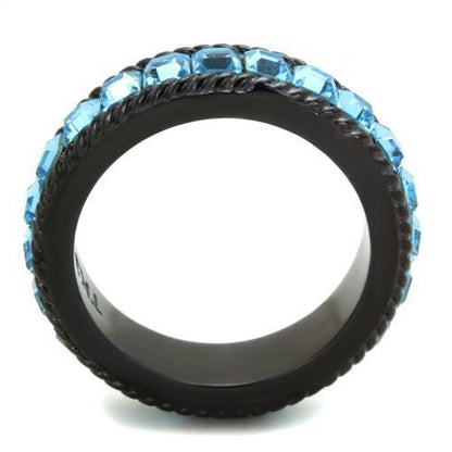 Sea Blue Black (Ion Plating) Stainless Steel Ring | CozyCouture® - Stringspeed