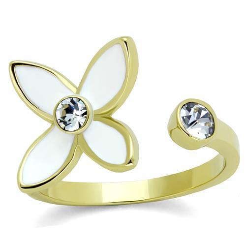 Stainless Steel Synthetic Crystal Blossom Ring | CozyCouture® - Stringspeed