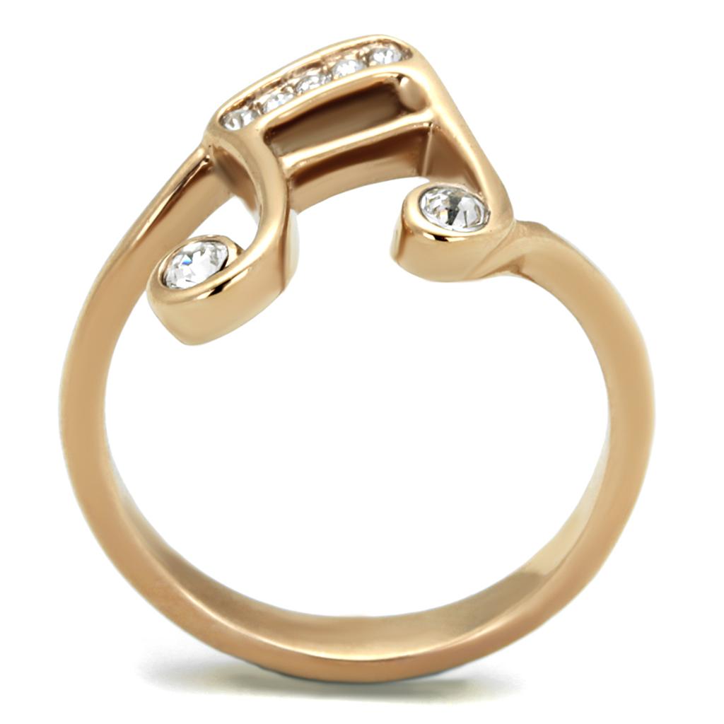 Rose Gold Stainless Steel Eighth Note Ring  | CozyCouture® - Stringspeed