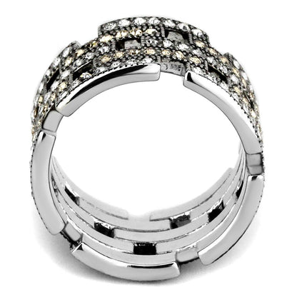 High polished (no plating) Stainless Steel Ring with Top Grade Crystal | CozyCouture® - Stringspeed
